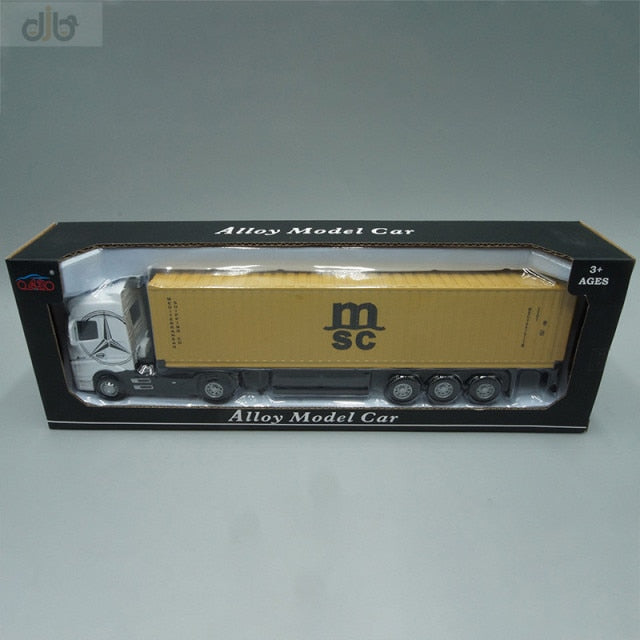 1:50 Diecast Metal Model Toy Container truck Pull Back With Sound & Light