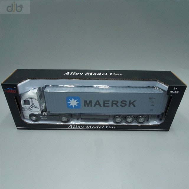 1:50 Diecast Metal Model Toy Container truck Pull Back With Sound & Light