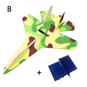 DIY Foam Glider Slingshot Airplane Model Toys for Children Boys Outdoor Interactive Game Assembled Rubber Band Aircraft Game