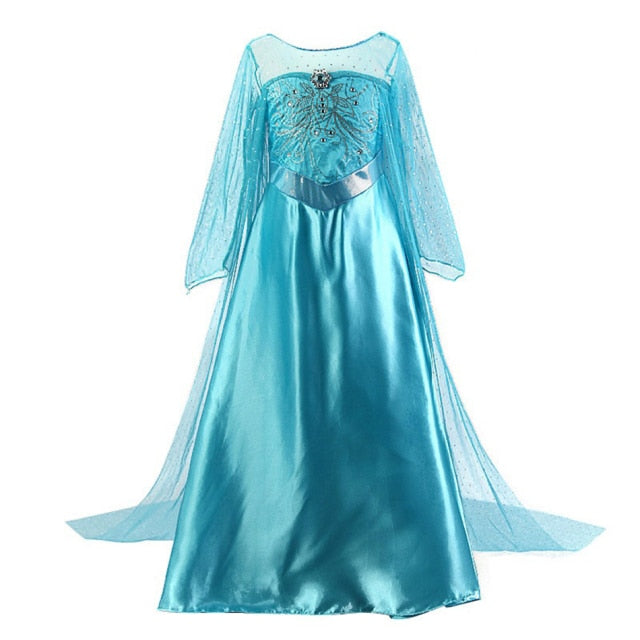 Muababy Elsa 1&2 Princess Dresses for Girls Fever Green Floral Maxi Dress Winter Robe Queen Anna Coronation Gown Elsa Party Wear