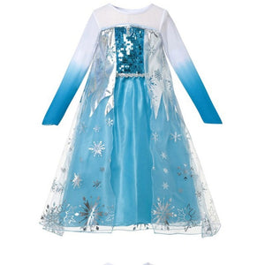 Muababy Elsa 1&2 Princess Dresses for Girls Fever Green Floral Maxi Dress Winter Robe Queen Anna Coronation Gown Elsa Party Wear