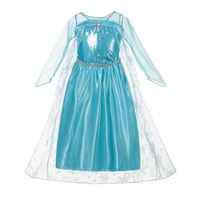 Muababy Elsa 1&2 Princess Dresses for Girls Fever Green Floral Maxi Dress Winter Robe Queen Anna Coronation Gown Elsa Party Wear