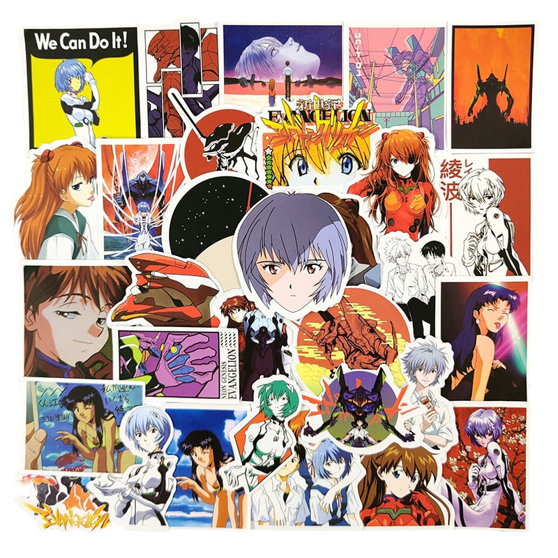 10/30/50pcs/pack EVANGELION Japanese anime Lable Stickers For Motorcycle Notebook Computer Car Children's Toy Decal Refrigerator