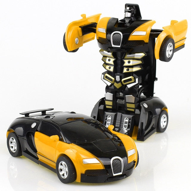 Transformation Mini 2 In 1 Car Robot Toy Anime Action Collision Transforming Model Deformation Vehicles Toy Gift for Children