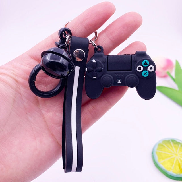 Creative Video Game Handle Keychain Simulation Joystick Model Key Chain Ring Pendant Men Women Couple Key Holder Trinket Gift