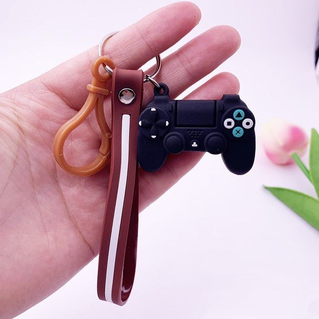 Creative Video Game Handle Keychain Simulation Joystick Model Key Chain Ring Pendant Men Women Couple Key Holder Trinket Gift