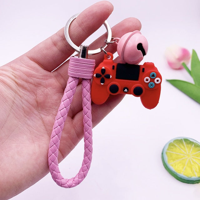 Creative Video Game Handle Keychain Simulation Joystick Model Key Chain Ring Pendant Men Women Couple Key Holder Trinket Gift