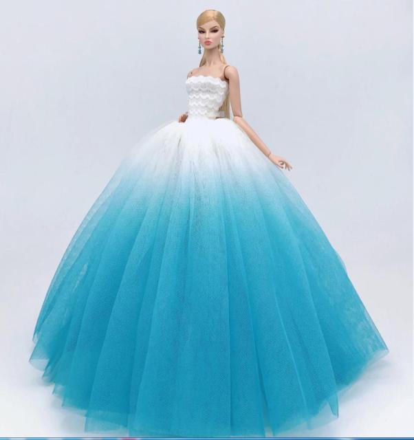 case for barbie doll clothes Princess dress trailing wedding bride marriage dress for barbie accessories toys house ornaments
