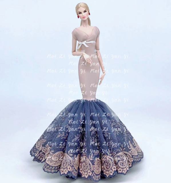 case for barbie doll clothes Princess dress trailing wedding bride marriage dress for barbie accessories toys house ornaments