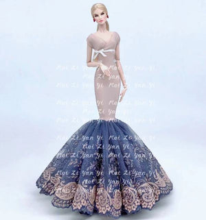 case for barbie doll clothes Princess dress trailing wedding bride marriage dress for barbie accessories toys house ornaments