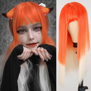 Long Straight Wine Red Wig With Bangs Synthetic Hair Wigs Bang With Wig For Women Wine Red Heat Resistant Wigs