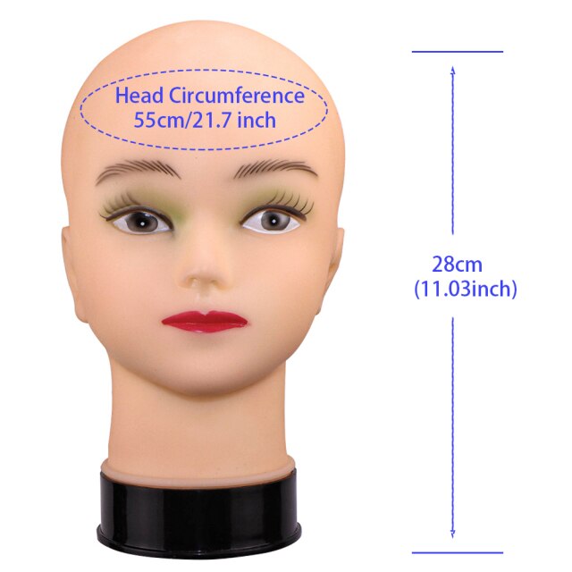 New Female Bald Mannequin Head Stand Holder Cosmetology Practice African Training  Manikin Head  For Hair Styling Wigs Making