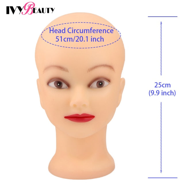 New Female Bald Mannequin Head Stand Holder Cosmetology Practice African Training  Manikin Head  For Hair Styling Wigs Making