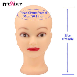 New Female Bald Mannequin Head Stand Holder Cosmetology Practice African Training  Manikin Head  For Hair Styling Wigs Making