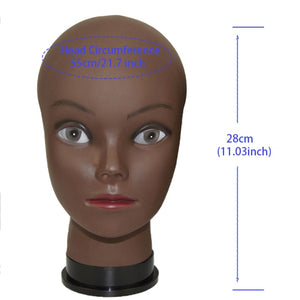 New Female Bald Mannequin Head Stand Holder Cosmetology Practice African Training  Manikin Head  For Hair Styling Wigs Making