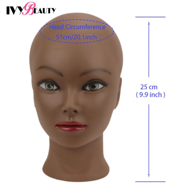 New Female Bald Mannequin Head Stand Holder Cosmetology Practice African Training  Manikin Head  For Hair Styling Wigs Making