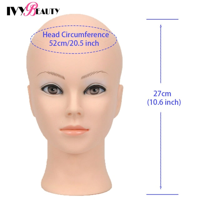 New Female Bald Mannequin Head Stand Holder Cosmetology Practice African Training  Manikin Head  For Hair Styling Wigs Making