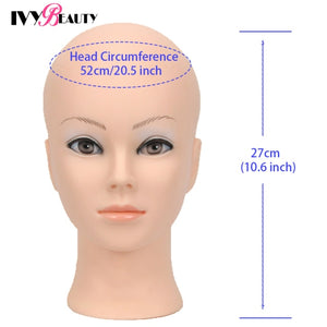 New Female Bald Mannequin Head Stand Holder Cosmetology Practice African Training  Manikin Head  For Hair Styling Wigs Making