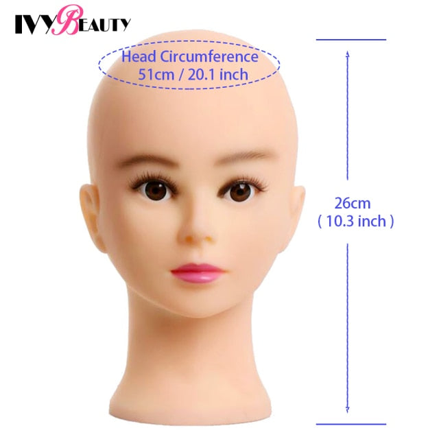 New Female Bald Mannequin Head Stand Holder Cosmetology Practice African Training  Manikin Head  For Hair Styling Wigs Making