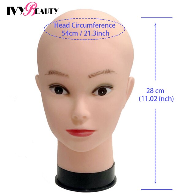 New Female Bald Mannequin Head Stand Holder Cosmetology Practice African Training  Manikin Head  For Hair Styling Wigs Making