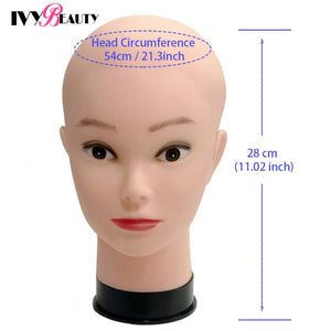 New Female Bald Mannequin Head Stand Holder Cosmetology Practice African Training  Manikin Head  For Hair Styling Wigs Making