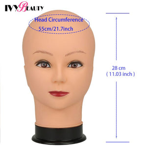 New Female Bald Mannequin Head Stand Holder Cosmetology Practice African Training  Manikin Head  For Hair Styling Wigs Making