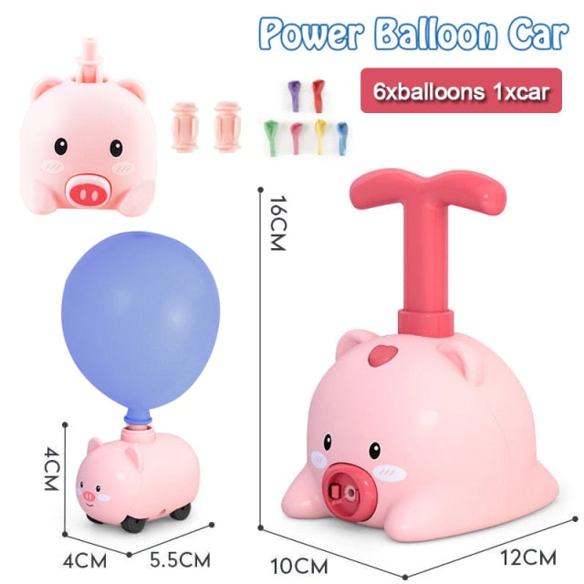 NEW Power Balloon Launch Tower Toy Puzzle Fun Education Inertia Air Power Balloon Car  Science Experimen Toy for Children Gift