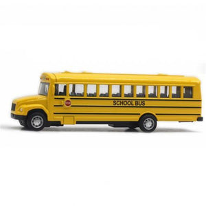1/64 Optic Alloy Inertial School Bus Model Car Model Pull Back Toys Music Cars Vehicle Gifts Kids Boy Toys For Children Birthday