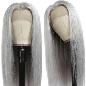 Silky Straight Lace Front Wig Synthetic Natural Black For Black Women Cosplay Glueless Long Heat Resistant Daily Wig Baby Hair