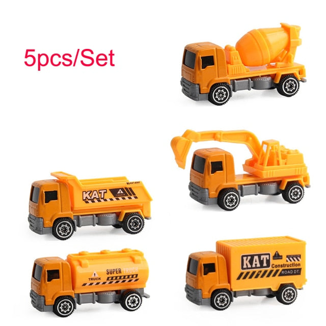 5/6pcs Alloy Diecast Engineering Car Models Fire Fighting Truck Toys for Children Kids Vehicle Toys Gift Excavator Tractor Toy
