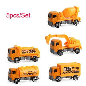 5/6pcs Alloy Diecast Engineering Car Models Fire Fighting Truck Toys for Children Kids Vehicle Toys Gift Excavator Tractor Toy