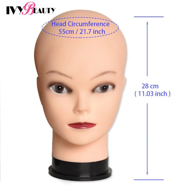 New Female Bald Mannequin Head Stand Holder Cosmetology Practice African Training  Manikin Head  For Hair Styling Wigs Making