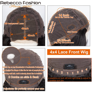 Rebecca 180% 360 Body Wave Full Lace Frontal Human Hair Wig With Baby Hair Pre Plucked Brazilian Lace Front Wig for Women 30inch
