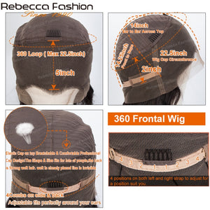 Rebecca 180% 360 Body Wave Full Lace Frontal Human Hair Wig With Baby Hair Pre Plucked Brazilian Lace Front Wig for Women 30inch