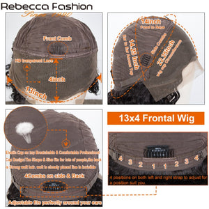 Rebecca 180% 360 Body Wave Full Lace Frontal Human Hair Wig With Baby Hair Pre Plucked Brazilian Lace Front Wig for Women 30inch