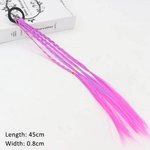 Ponytail Hair Ornament Gradient Color Elatric Hair Band Cute Wig Kids Hairpins Rubber Bands DIY Braided Fashion Hair Accessories
