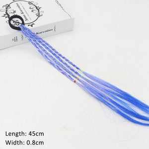 Ponytail Hair Ornament Gradient Color Elatric Hair Band Cute Wig Kids Hairpins Rubber Bands DIY Braided Fashion Hair Accessories