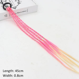 Ponytail Hair Ornament Gradient Color Elatric Hair Band Cute Wig Kids Hairpins Rubber Bands DIY Braided Fashion Hair Accessories