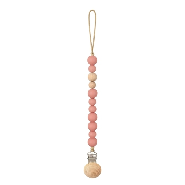 Baby Pacifier Clips Silicone Beads Wooden Ring Pacifier Chain Infant Nipple Appease Soother Chain Clips Dummy Holder Nipple Clip