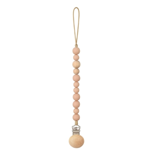 Baby Pacifier Clips Silicone Beads Wooden Ring Pacifier Chain Infant Nipple Appease Soother Chain Clips Dummy Holder Nipple Clip