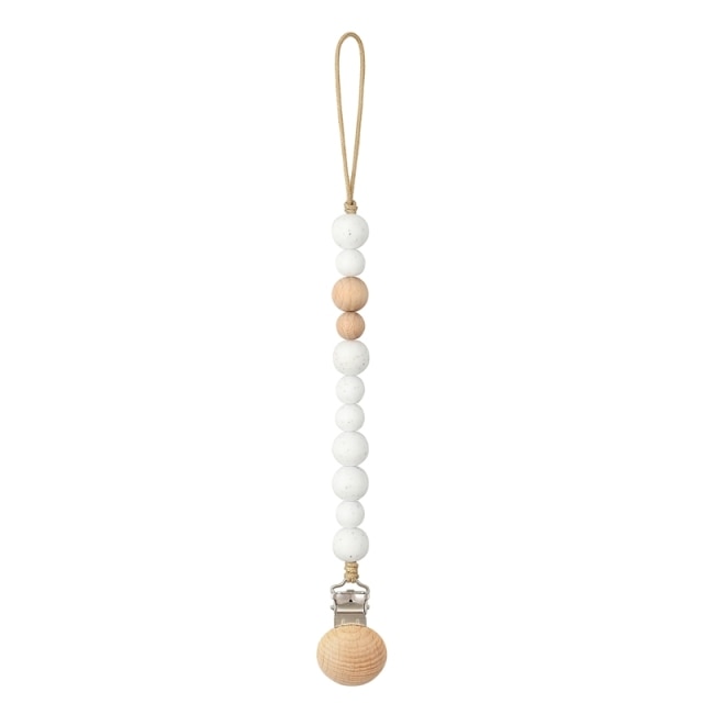 Baby Pacifier Clips Silicone Beads Wooden Ring Pacifier Chain Infant Nipple Appease Soother Chain Clips Dummy Holder Nipple Clip