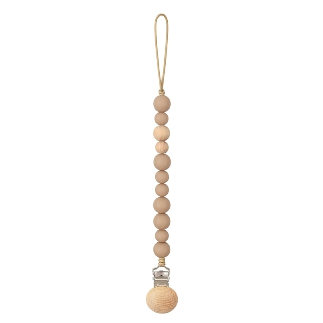 Baby Pacifier Clips Silicone Beads Wooden Ring Pacifier Chain Infant Nipple Appease Soother Chain Clips Dummy Holder Nipple Clip