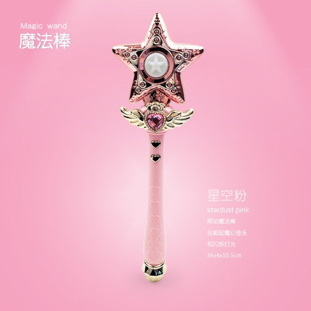 Electric Flashing Sounding Magic Stick Girls Toy Cosplay Sailor Moon Princess Magician Music Magic Sword Pretend Play Kids Toy