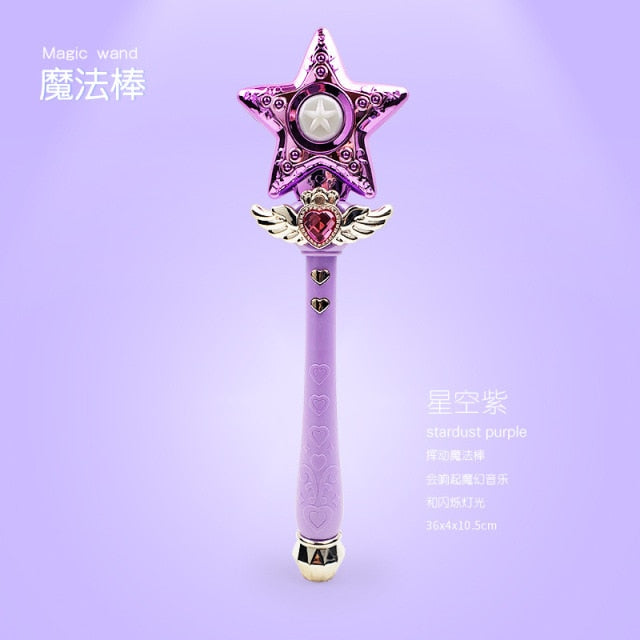 Electric Flashing Sounding Magic Stick Girls Toy Cosplay Sailor Moon Princess Magician Music Magic Sword Pretend Play Kids Toy