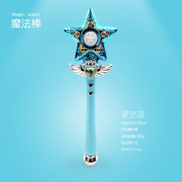 Electric Flashing Sounding Magic Stick Girls Toy Cosplay Sailor Moon Princess Magician Music Magic Sword Pretend Play Kids Toy