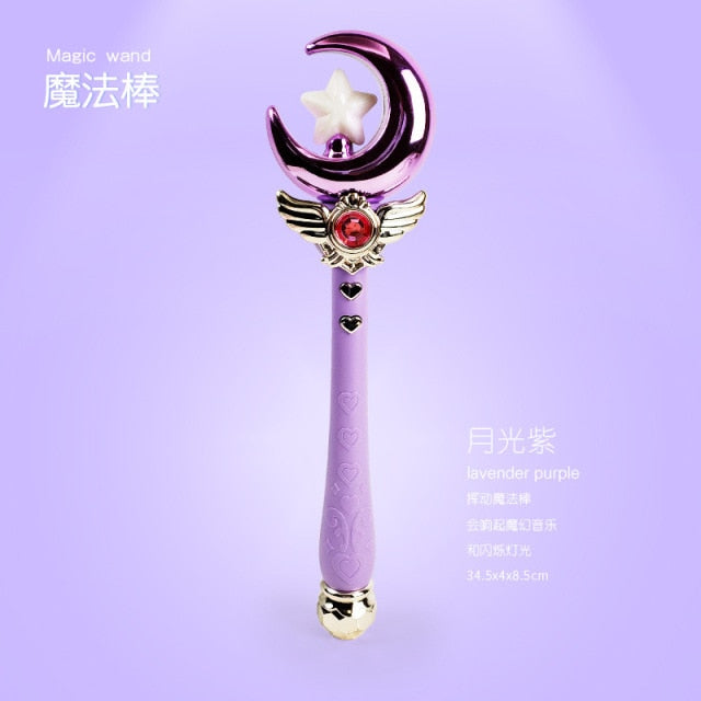 Electric Flashing Sounding Magic Stick Girls Toy Cosplay Sailor Moon Princess Magician Music Magic Sword Pretend Play Kids Toy