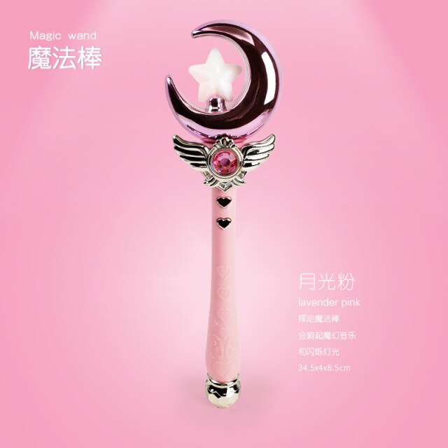 Electric Flashing Sounding Magic Stick Girls Toy Cosplay Sailor Moon Princess Magician Music Magic Sword Pretend Play Kids Toy
