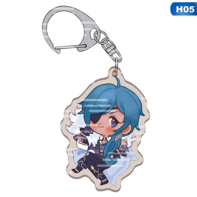 11 Style Fashion Anime Genshin Impact Zhongli Diluc Venti Paimon Keychain Base Acrylic Stands Keyring Gift For Fans