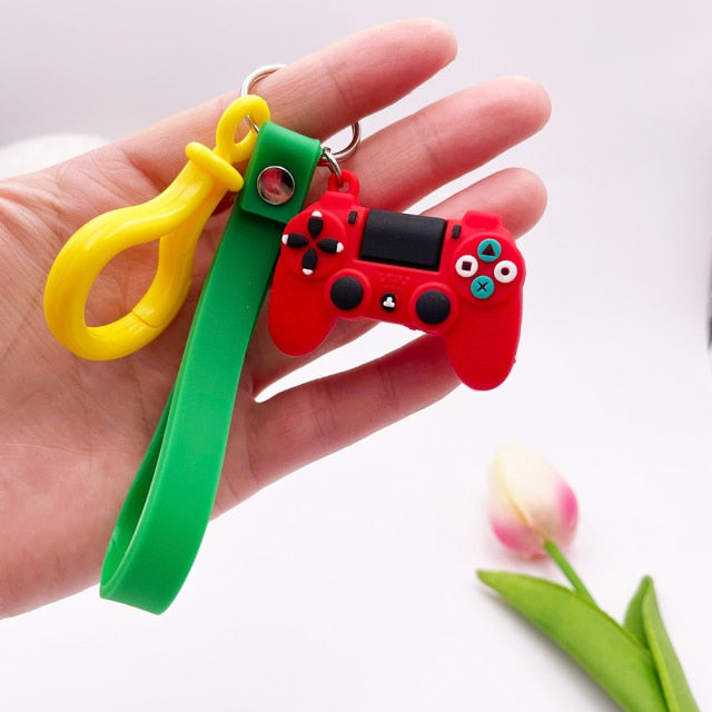 Creative Video Game Handle Keychain Simulation Joystick Model Key Chain Ring Pendant Men Women Couple Key Holder Trinket Gift
