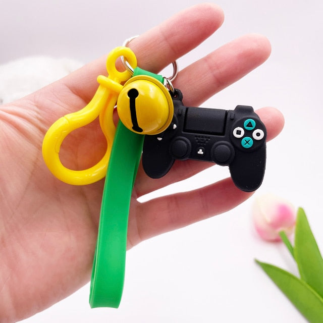 Creative Video Game Handle Keychain Simulation Joystick Model Key Chain Ring Pendant Men Women Couple Key Holder Trinket Gift